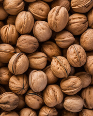 Top view background of walnuts