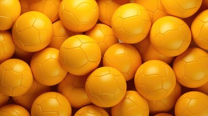 Wall Mural - Background with soccer balls in Saffron color