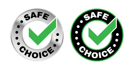 Canvas Print - Safe choice vector icon isolated on white background, check mark approval symbol