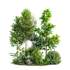 Wall Mural - plant and small tree group PNG transparent background 