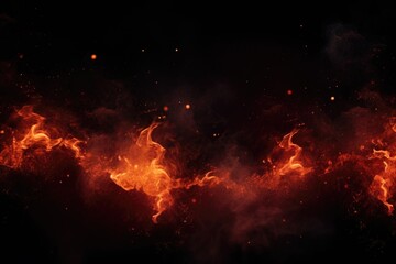 Wall Mural - a striking image of red and orange flames against a dark background. perfect for adding a fiery touc