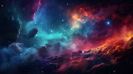 Wall Mural - deep and colorful galaxy