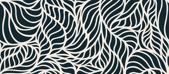 abstract leaves seamless pattern.	