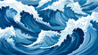 Wave patterns forming ocean waves  illustrating the dynamic and rhythmic nature of the sea. simple Vector Illustration art simple minimalist illustration creative