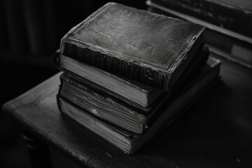 Canvas Print - old books on the table