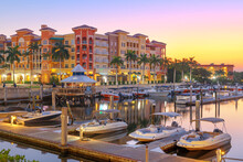 Naples, Florida, USA Town Skyline On The Water