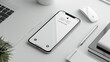 Clean phone screen mockup on a white background, providing a sleek canvas for presenting mobile applications and designs. 