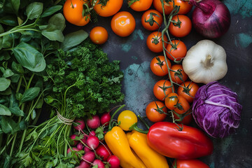 Sticker - fresh vegetables on the market