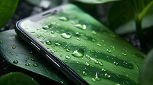 A Smartphone With Water Droplets On The Screen,,
Water Spilled Onto The Smartphone Drops Of Water On Screen Mobile

