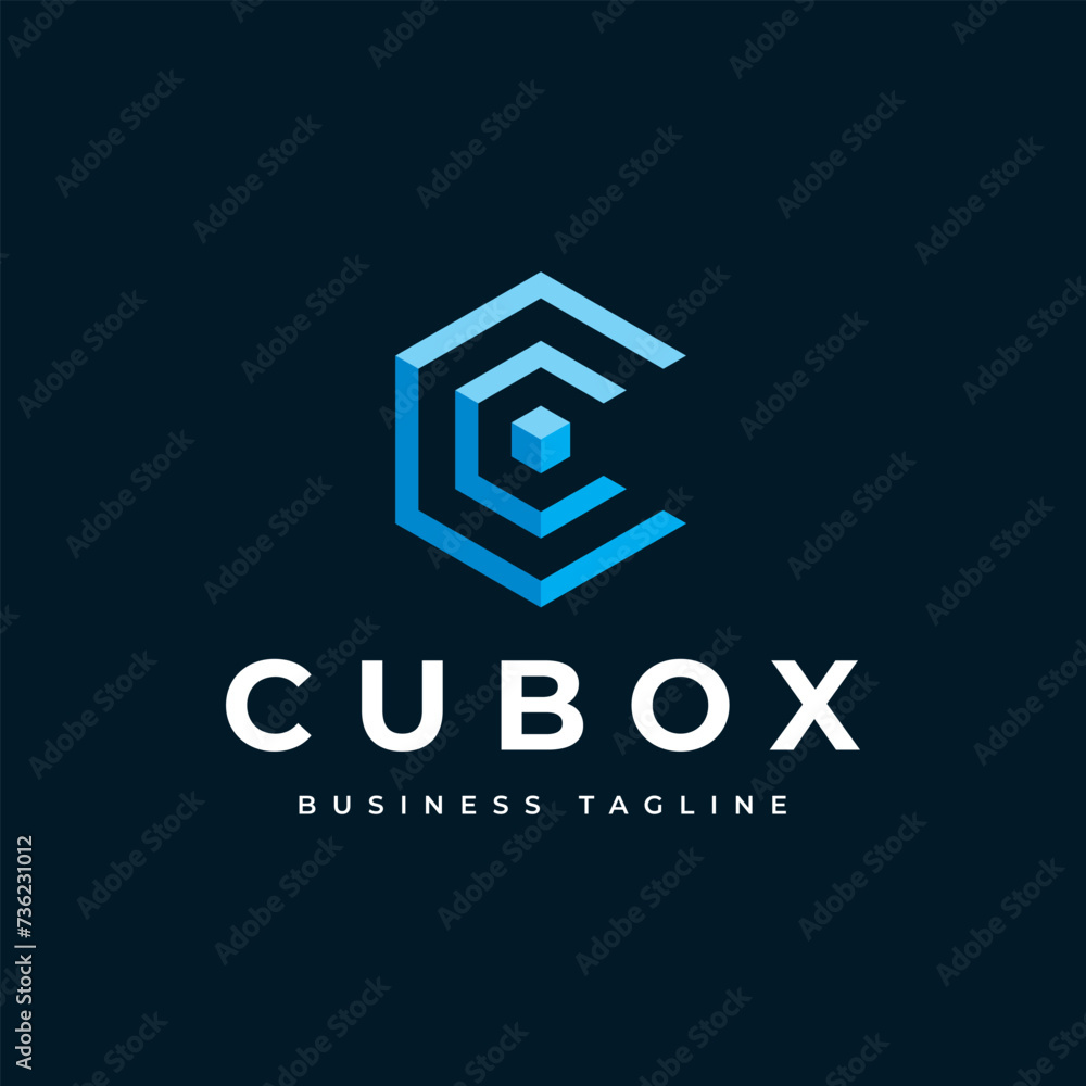 hexagon cube letter c logo design Stock Vector | Adobe Stock