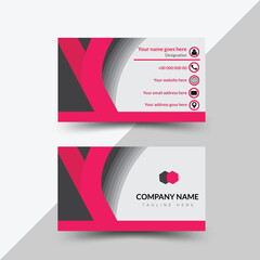 Creative modern black red and grey business card design clean professional business card template, visiting card Double-sided Vector illustration Horizontal layout, Print, Business card for business a