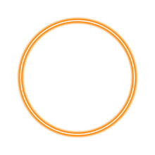 Neon Orange Circle Frame Png