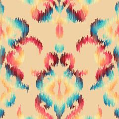 Aufkleber - Abstract seamless tileable pattern. Decorative abstract grunge vintage pattern .Ikat style. Vector image.