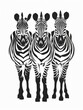 schwarze kursive Linie Zebras , Vektor flache Icon Illustration, Modern Line Icon, fette Linien, isolieren auf weiß