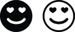 © cool vp - Smile icon set with hearts in two styles . Smile in love emoji with hearts eyes . Vector illustration