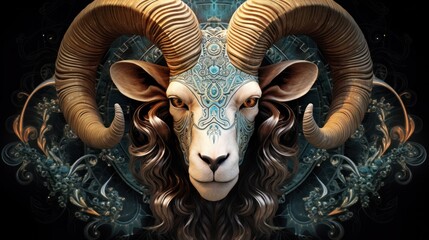 capricorn sign of horoscope isolated on white