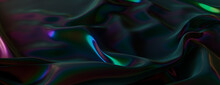 Black Background with Iridescent Neon Highlights. Undulations and Swirls create a Luxury Surface Texture.