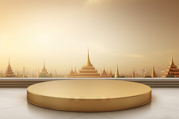 minimal podium whit thailand scene background