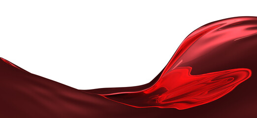 Wall Mural - 3d render of abstract red cloth falling.