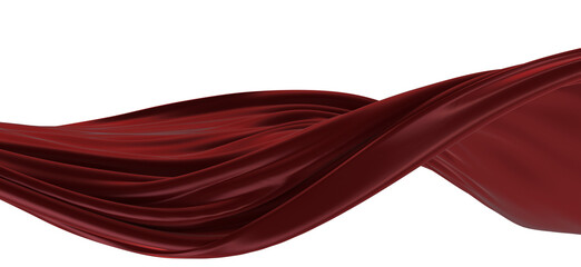 Wall Mural - Abstract red cloth falling. Satin fabric flying in the wind