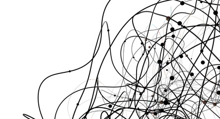 Wall Mural - Futuristic geometric double data flow background with connecting dots and lines. Abstract digital