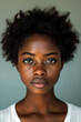 Natural looking dark skinned young woman without make-up - Generative AI	