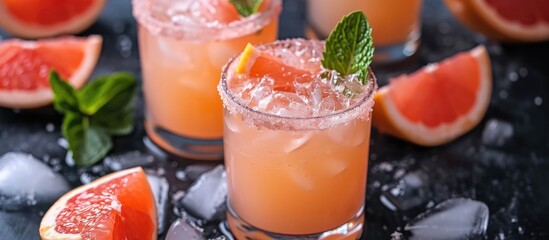 Poster - grapefruit in a cocktail