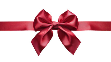 Wall Mural - red christmas ribbon bow isolated on transparent png