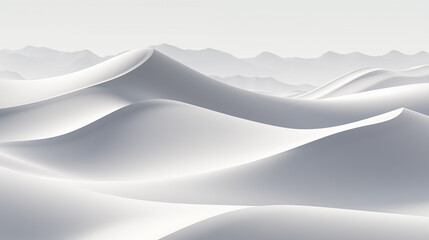 Wall Mural - A minimalist white and grey wavy desert landscape