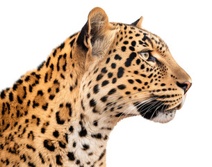 Wall Mural - Side profile head portrait of a leopard