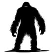 Silhouette Yeti the Mythical Creature ancient beast black color only