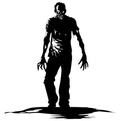 Silhouette zombie black color only full body