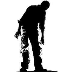 Silhouette zombie black color only full body