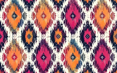 Poster -  Aztec ornament print. geometric ethnic pattern seamless color oriental