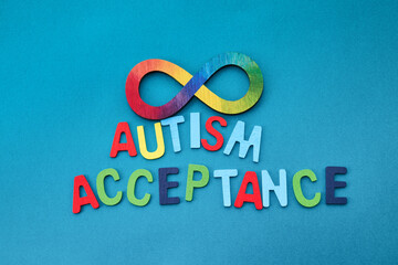 Wall Mural - Autism acceptance month. Infinity symbol of autism. Accepting autistic people.