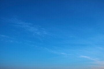 the blue sky is almost cloudless. background.