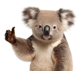 Wall Mural - Adorable koala gives a thumbs up approval