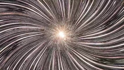 Wall Mural - Flying through tunnel fractal textured wave with light. Simple background animation