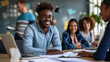 © Studio Nova - group of diverse professionals engaging in a collaborative and lively discussion around a table in an office setting
