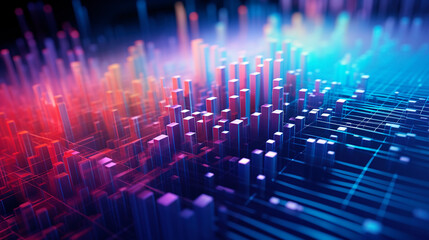 Wall Mural - abstract digital artwork concept of data transformation hi-technology and analysis