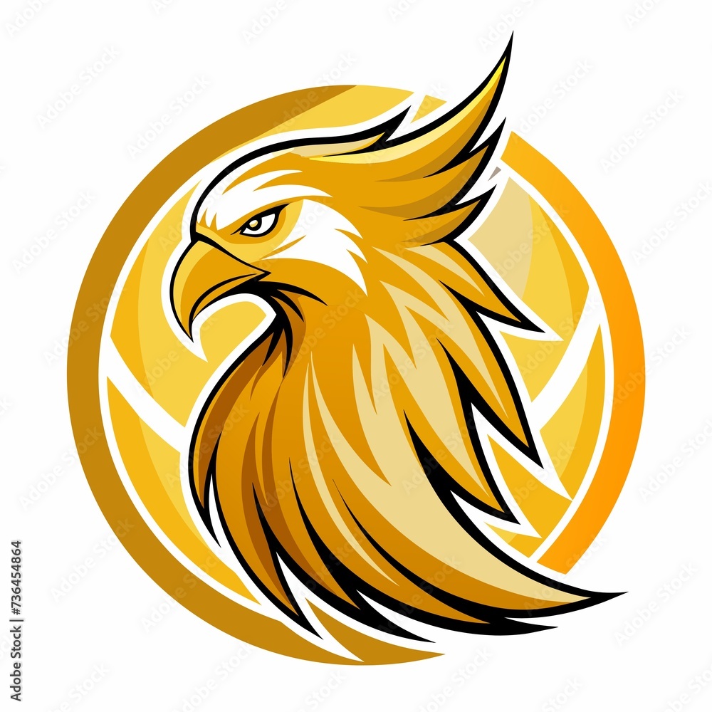 minimalist flat logo of golden eagle vector icon illustration. animal ...