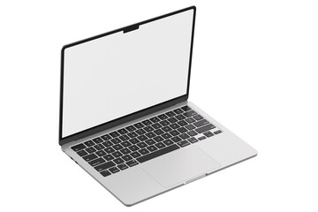 Wall Mural - detailed isometric style photo of laptop without background. template for mockup