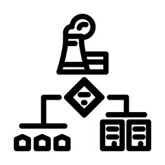 power grid efficient line icon vector illustration