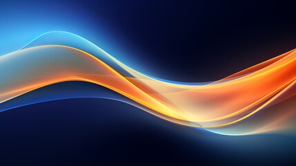 Wall Mural - A background with smooth, flowing waves in blue and orange, abstract flowing wave