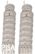 Leaning tower of Pisa in Italy landmark illustration design isolated on transparent background 
