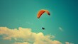A fearless paraglider soars through the vast open sky, capturing the epitome of adventure and adrenaline rush. Surrender to the thrill of freedom and embrace your inner daredevil with this s