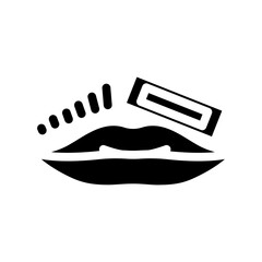 Wall Mural - mustache hair removal female glyph icon vector illustration