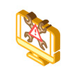 © sevector - troubleshooting pc repair computer isometric icon vector illustration