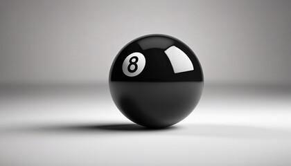 Wall Mural - No. 8 black billiard ball on isolated white background

