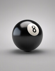 Wall Mural - No. 8 black billiard ball on isolated white background
